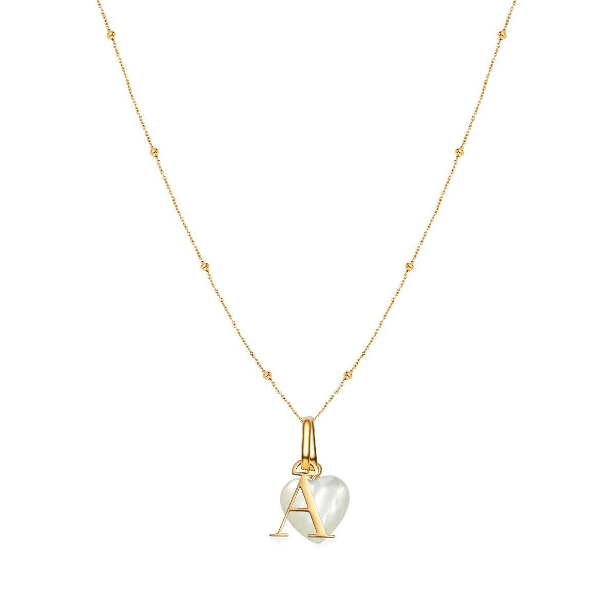 Golden Birthstone Initial Necklace