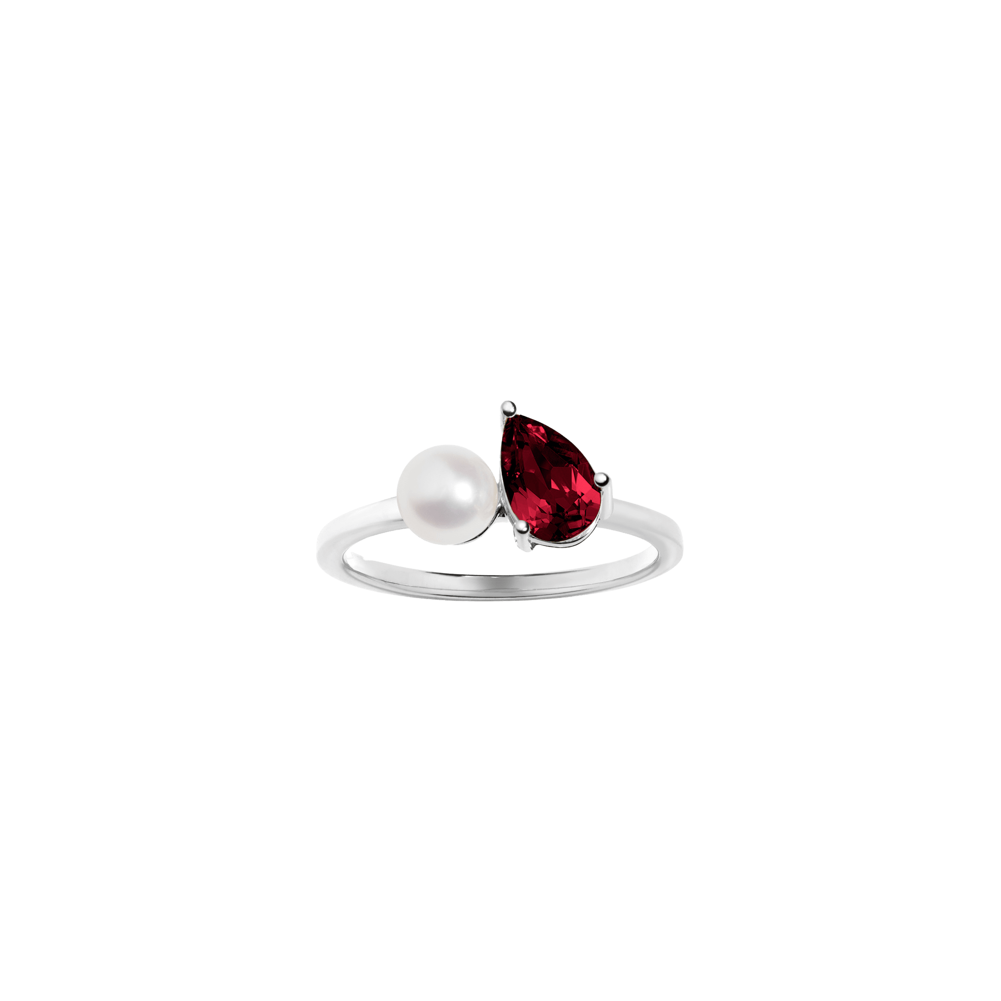 Radiant Ruby Pearl Ring